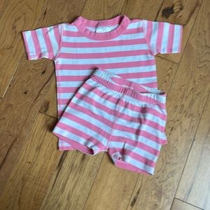 Hanna Andersson pink striped pajamas 3T